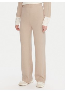 United Colors Of Benetton Spodnie dzianinowe 102HDF00Z Beżowy Wide Leg ze sklepu MODIVO w kategorii Spodnie damskie - zdjęcie 186636572