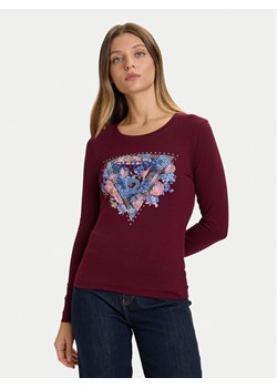 Guess Bluzka W5BI74 J1314 Czerwony Slim Fit - id: 0000305461629 - marki Guess - 186636604 Guess Bluzka W5BI74 J1314 Czerwony Slim Fit ze sklepu MODIVO w kategorii Bluzki damskie - zdjęcie 186636604