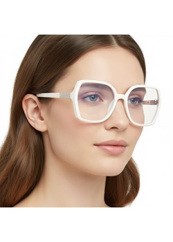Damskie okulary zerówki z filtrem Blue Light POL-BLF-972K białe ze sklepu Stylion w kategorii Okulary zerówki damskie - zdjęcie 186640272