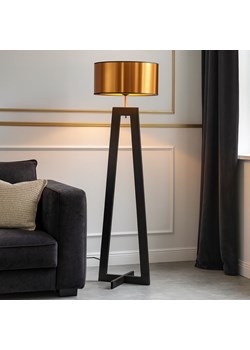 Drewniana lampa podłogowa do salonu BALI MIRROR z abażurem ze sklepu Lysne w kategorii Lampy podłogowe - zdjęcie 186640831