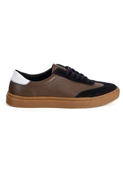 Buty męskie Olivier 702KNT brązowe z czarnym klasyczne półbuty miejskie ze sklepu butyolivier w kategorii Półbuty męskie - zdjęcie 186640901