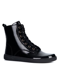 Buty damskie barefoot zimowe skórzane Olivier Liv 1303 ocieplane lakier czarne ze sklepu butyolivier w kategorii Półbuty damskie - zdjęcie 186640934