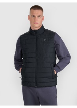 Męski bezrękawnik puchowy 4F 4FWAW25TVJAM224 - czarny ze sklepu Sportstylestory.com w kategorii Kamizelki męskie - zdjęcie 186640974