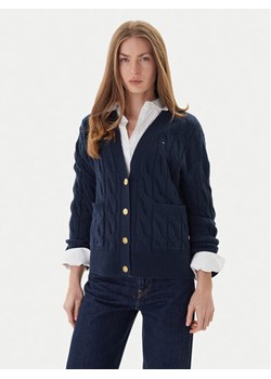 Tommy Hilfiger Kardigan WW0WW43089 Granatowy Regular Fit ze sklepu MODIVO w kategorii Swetry damskie - zdjęcie 186642181