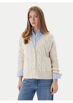 Tommy Hilfiger Kardigan WW0WW43089 Beżowy Regular Fit ze sklepu MODIVO w kategorii Swetry damskie - zdjęcie 186642202