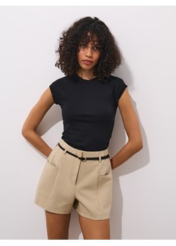 Mohito - Czarny t-shirt z bawełną i lyocellem - czarny ze sklepu Mohito w kategorii Bluzki damskie - zdjęcie 186645111