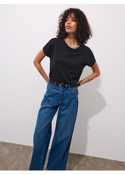 Mohito - Bawełniany t-shirt - czarny ze sklepu Mohito w kategorii Bluzki damskie - zdjęcie 186645144