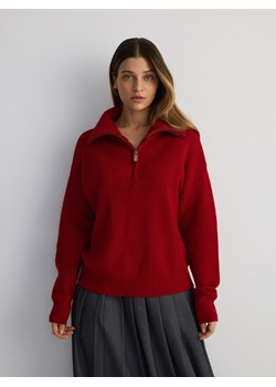 Reserved - Sweter z rozpinanym golfem - czerwony ze sklepu Reserved w kategorii Swetry damskie - zdjęcie 186645583