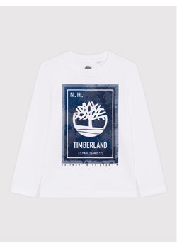 Timberland Bluzka T25T39 D Biały Regular Fit ze sklepu MODIVO w kategorii T-shirty chłopięce - zdjęcie 186646024