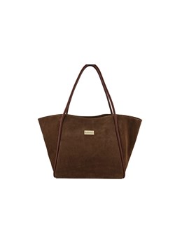 Barberinis - torebka duża zamszowa na ramię - Brązowa ze sklepu butyolivier w kategorii Torby Shopper bag - zdjęcie 186646723
