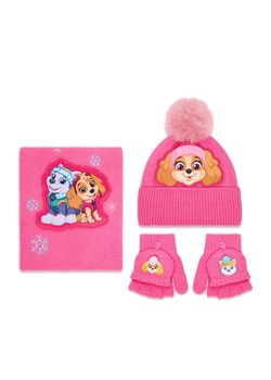 Zestaw czapka, szalik i rękawiczki Paw Patrol CEO-ACCCS-AW25-329PAW Różowy ze sklepu eobuwie.pl w kategorii Czapki dziecięce - zdjęcie 186652604