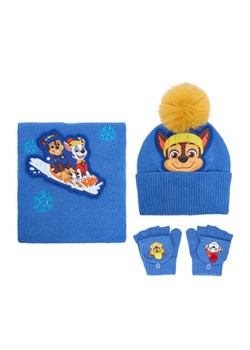 Zestaw czapka, szalik i rękawiczki Paw Patrol CEO-ACCCS-AW25-328PAW Niebieski ze sklepu eobuwie.pl w kategorii Czapki dziecięce - zdjęcie 186652820