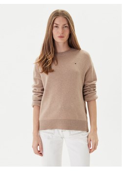 Tommy Hilfiger Sweter WW0WW46438 Beżowy Regular Fit ze sklepu MODIVO w kategorii Swetry damskie - zdjęcie 186655523