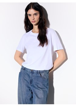 Mohito - Bawełniany t-shirt - biały ze sklepu Mohito w kategorii Bluzki damskie - zdjęcie 186659054