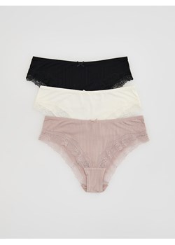 Reserved - Majtki typu hipster 3 pack - czarny - id: 448EZ-99X - marki Reserved - 186660700 Reserved - Majtki typu hipster 3 pack - czarny ze sklepu Reserved w kategorii Majtki damskie - zdjęcie 186660700