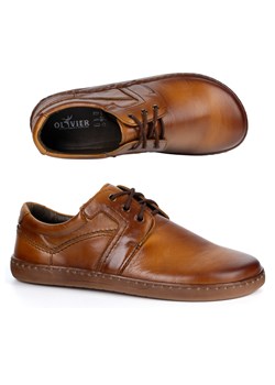 BAREFOOT Męskie buty skórzane sznurowane minimalistyczne 115KZ  brązowe ze sklepu butyolivier w kategorii Półbuty męskie - zdjęcie 186661344