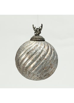 Bombka szklana Silver Twist 10x10x14 cm ze sklepu dekoria.pl w kategorii Dekoracje bożonarodzeniowe - zdjęcie 186661783