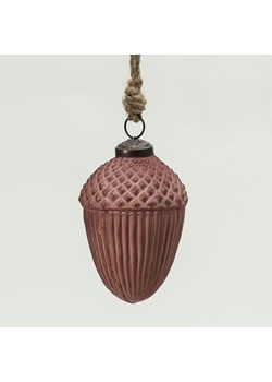 Bombka szklana Acorn Burgundy 7x10 cm ze sklepu dekoria.pl w kategorii Dekoracje bożonarodzeniowe - zdjęcie 186661822