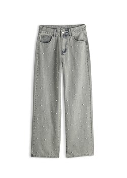 GATE Szerokie jeansy z perełkami 34 ze sklepu gateshop w kategorii Jeansy damskie - zdjęcie 186662124