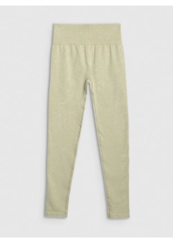 Damskie legginsy do jogi i pilatesu 4F 4FWAW25TFTIF407 - zielone ze sklepu Sportstylestory.com w kategorii Spodnie damskie - zdjęcie 186668604
