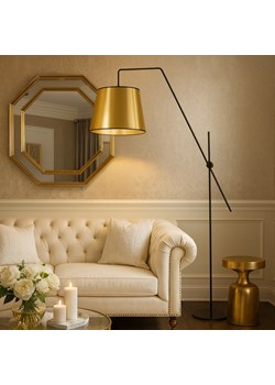 Czarno-złota lampa podłogowa do salonu VIGO MIRROR ze sklepu Lysne w kategorii Lampy podłogowe - zdjęcie 186668834