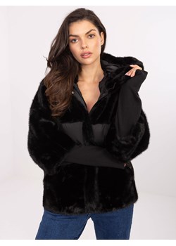 Luźna kurtka z łączonych materiałów czarna (WJ218) - id: 25747 - marki Goodlookin.pl - 186669350 Luźna kurtka z łączonych materiałów czarna (WJ218) ze sklepu goodlookin.pl w kategorii Kurtki damskie - zdjęcie 186669350