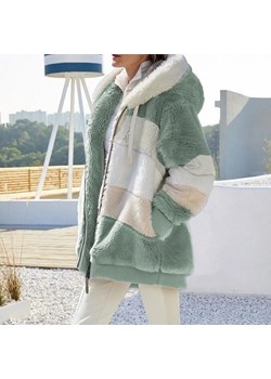 Damska kurtka z misia oversize - S Zielony ze sklepu Intimica.pl w kategorii Kurtki damskie - zdjęcie 186671000