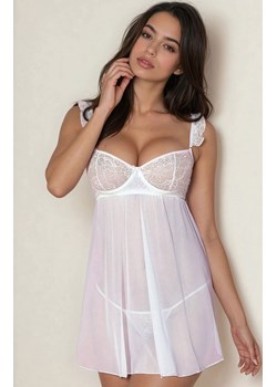 Biała koszulka babydoll tiulowa Milagros, Kolor biały, Rozmiar L/XL, Avanua ze sklepu Intymna w kategorii Koszule nocne - zdjęcie 186671382