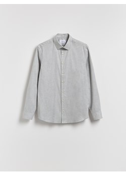 Reserved - Bawełniana koszula slim fit - jasnoszary ze sklepu Reserved w kategorii Koszule męskie - zdjęcie 186672693