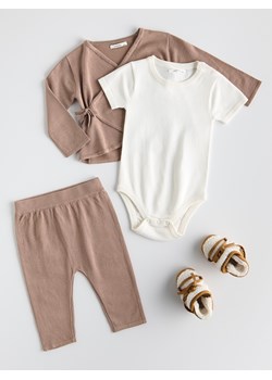 Reserved - Dzianinowy komplet z wiskozą - brązowy ze sklepu Reserved w kategorii Komplety niemowlęce - zdjęcie 186672804