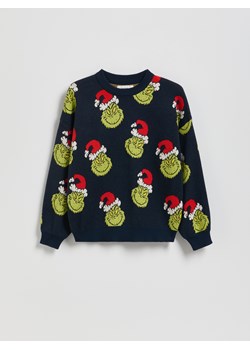 Reserved - Świąteczny sweter Grinch - granatowy ze sklepu Reserved w kategorii Bluzy chłopięce - zdjęcie 186673163
