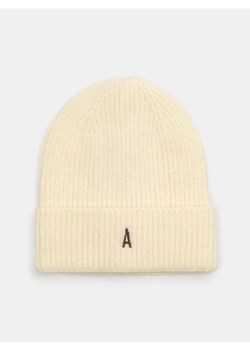 Sinsay - Prążkowana czapka beanie - kremowy ze sklepu Sinsay w kategorii Czapki zimowe damskie - zdjęcie 186674240