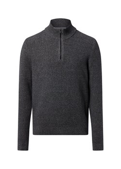 Nils Sundström Męski sweter z dzianiny Mężczyźni Bawełna antracytowy wypukły wzór tkaniny ze sklepu vangraaf w kategorii Swetry męskie - zdjęcie 186677293