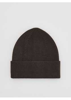 Reserved - Czapka beanie z wiskozą - ciemnobrązowy ze sklepu Reserved w kategorii Czapki zimowe męskie - zdjęcie 186677531