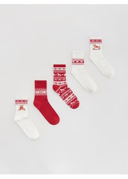 Reserved - Świąteczne skarpetki 5 pack - czerwony ze sklepu Reserved w kategorii Skarpetki dziecięce - zdjęcie 186678393
