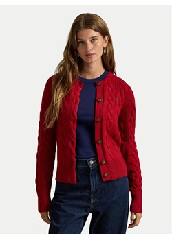 Polo Ralph Lauren Kardigan 211972104013 Czerwony Slim Fit ze sklepu MODIVO w kategorii Swetry damskie - zdjęcie 186680153