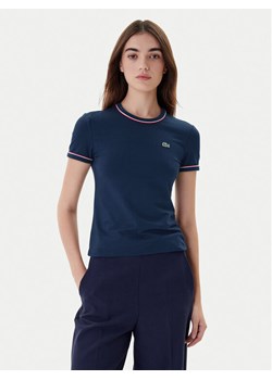 Lacoste T-Shirt TF5289 Granatowy Slim Fit - id: 0000305549518 - marki Lacoste - 186680163 Lacoste T-Shirt TF5289 Granatowy Slim Fit ze sklepu MODIVO w kategorii Bluzki damskie - zdjęcie 186680163