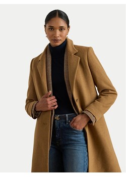 LAUREN RALPH LAUREN Płaszcz wełniany 297P04141002 Brązowy Regular Fit ze sklepu MODIVO w kategorii Płaszcze damskie - zdjęcie 186680180
