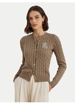 LAUREN RALPH LAUREN Kardigan 200932225012 Brązowy Slim Fit ze sklepu MODIVO w kategorii Swetry damskie - zdjęcie 186680251