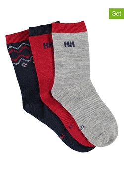 Helly Hansen Skarpety funkcyjne (3 pary) w kolorze granatowo-czerwono-szarym ze sklepu Limango Polska w kategorii Skarpetki dziecięce - zdjęcie 186681924