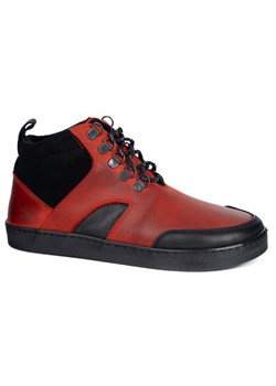 Barefoot zimowe buty skórzane unisex Explorer czerwone ze sklepu butyolivier w kategorii Botki - zdjęcie 186684330