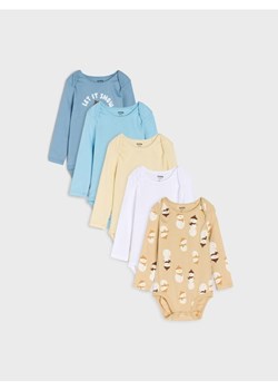 Sinsay - Body z motywem świątecznym 5 pack - beżowy ze sklepu Sinsay w kategorii Body niemowlęce - zdjęcie 186684781