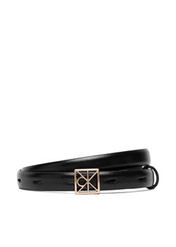 Pasek Damski Calvin Klein Emblem Buckle 15Mm Fixed Smooth LV04F7061G Czarny ze sklepu eobuwie.pl w kategorii Paski damskie - zdjęcie 186684943