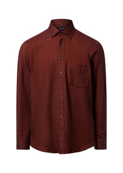 Andrew James Męska koszula flanelowa Mężczyźni Regular Fit Bawełna bordowy wzorzysty ze sklepu vangraaf w kategorii Koszule męskie - zdjęcie 186693950