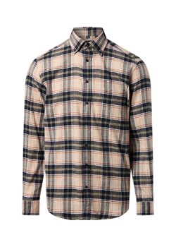 Andrew James Męska koszula flanelowa Mężczyźni Regular Fit Bawełna beżowy w kratkę ze sklepu vangraaf w kategorii Koszule męskie - zdjęcie 186693952