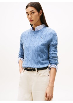 Tommy Hilfiger Sweter damski z dzianiny Kobiety Wełna jasnoniebieski jednolity ze sklepu vangraaf w kategorii Swetry damskie - zdjęcie 186694542