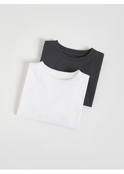 Reserved - Bawełniany longsleeve 2 pack - biały ze sklepu Reserved w kategorii T-shirty chłopięce - zdjęcie 186695084