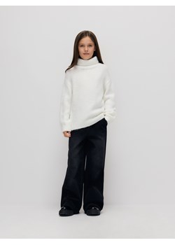 Reserved - Jeansy super wide leg z aplikacją - czarny ze sklepu Reserved w kategorii Spodnie dziewczęce - zdjęcie 186695252