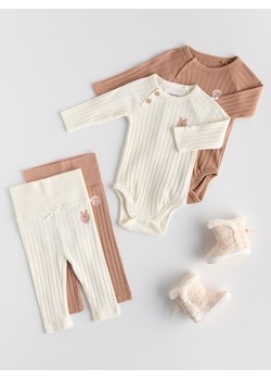 Reserved - Bawełniane body 2 pack - brązowy ze sklepu Reserved w kategorii Body niemowlęce - zdjęcie 186695262