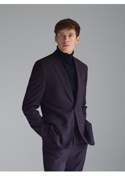 Reserved - Marynarka slim fit z domieszką wiskozy - mahoniowy ze sklepu Reserved w kategorii Marynarki męskie - zdjęcie 186695290